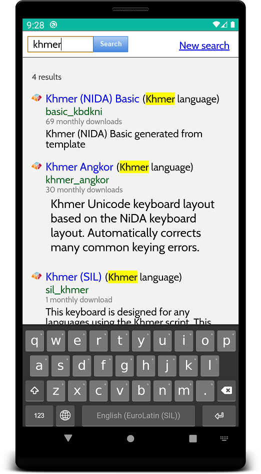 Search for Khmer Keyboard