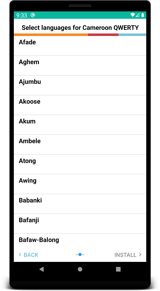 Select language during keyboard installation
